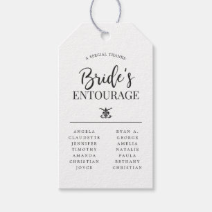 Gevolg   van de bruid Bruidsmeisjes dankt u Cadeaulabel
