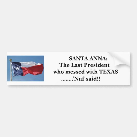 Gevolgen - rommeling met Texas Bumpersticker (Voorkant)