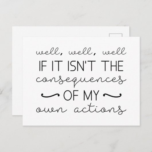 Gevolgen van mijn acties briefkaart (Voorkant / Achterkant)