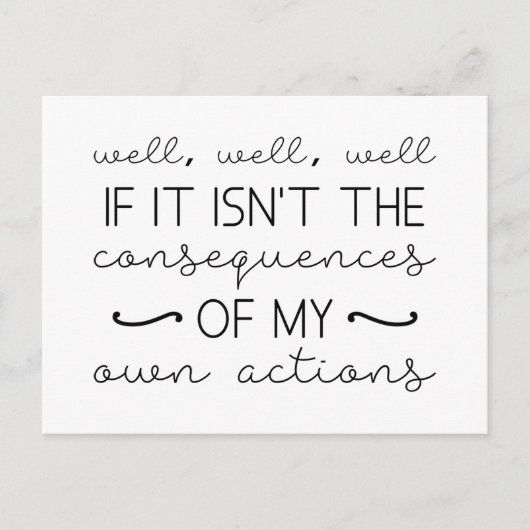 Gevolgen van mijn acties briefkaart (Voorkant)