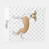 Gevonde en witte Italiaanse Greyhound met aangepas Fleece Deken (Voorkant (Horizontaal))