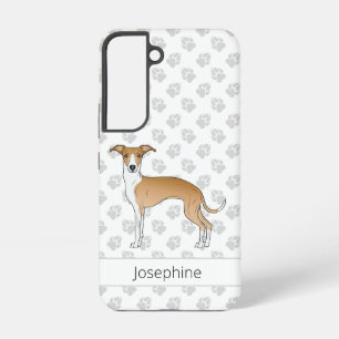Gevonde en witte Italiaanse Greyhound met aangepas Samsung Galaxy Hoesje