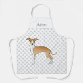 Gevonde en witte Italiaanse Greyhound met aangepas Schort (Voorkant)