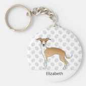 Gevonde en witte Italiaanse Greyhound met aangepas Sleutelhanger (Voorkant)