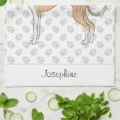 Gevonde en witte Italiaanse Greyhound met aangepas Theedoek (Gevouwen)