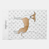 Gevonde en witte Italiaanse Greyhound met aangepas Theedoek (Horizontaal)