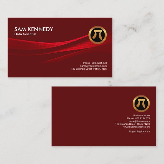 Gevonden binair gegevensonderzoeksrapport Data Sci Visitekaartje (Voorkant / Achterkant)