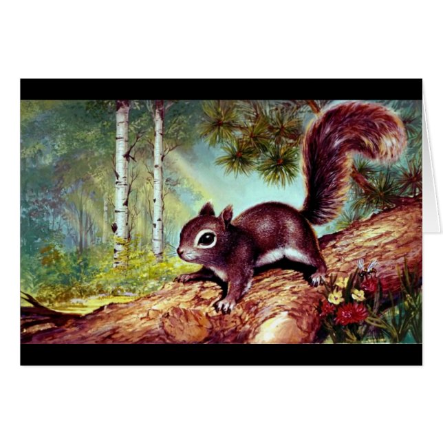 Gevonden  eekhoorn op log (Voorkant Horizontaal)