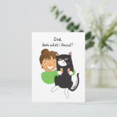 Gevonden kat briefkaart (Staand voorkant)