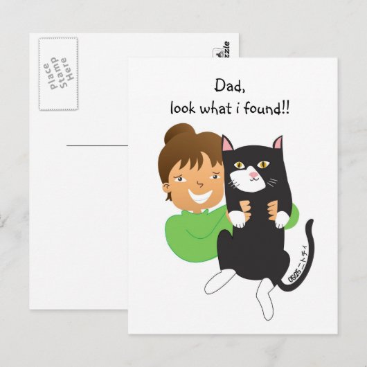 Gevonden kat briefkaart (Voorkant / Achterkant)