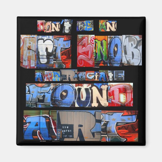 Gevonden kunst graffiti magneet (Voorkant)