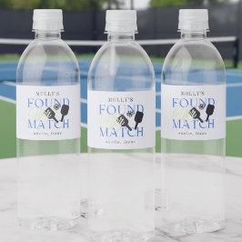 Gevonden Match Pickleball Sportieve Bachelorette Waterfles Etiket
