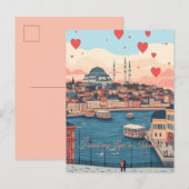 Gevonden mijn liefde in Istanboel Turkiye Valentij Briefkaart (Voorkant / Achterkant)