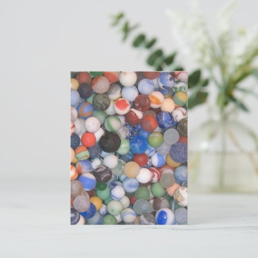 Gevonden op het strand Marbles Briefkaart (Staand voorkant)