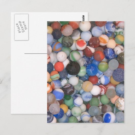 Gevonden op het strand Marbles Briefkaart (Voorkant / Achterkant)