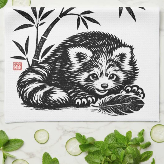Gevonden • StillWood • Rode panda Theedoek