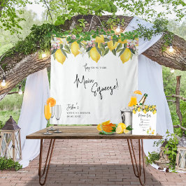 Gevonden Waterverf Lemon Wedding Shower op hoofdpl Wandkleed