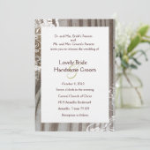 Gevorderde Houten Shabby Kant Bruiloft Uitnodiging (Staand voorkant)