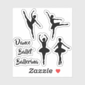 Gevormd Ballet Dancer Thema Contour Cut Vinyl Sticker (Vel)
