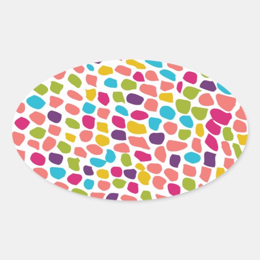 gevormd kleurrijk ovale sticker (Voorkant)