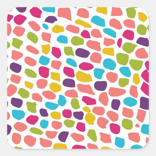 gevormd kleurrijk vierkante sticker (Voorkant)