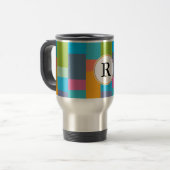gevormd monogram & kleurrijk reisbeker (Voorkant links)