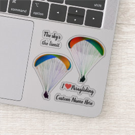 Gevormd paraglider thema contour gesneden vinyl sticker