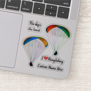 Gevormd paraglider thema contour gesneden vinyl sticker