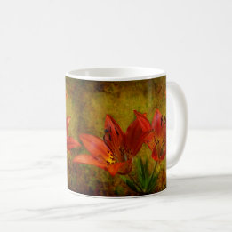 Gevormd Western Rood Lily Icon Koffiemok
