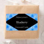 Gevormde blauwe zeep of kaarsetiket etiket (Insitu)