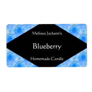 Gevormde blauwe zeep of kaarsetiket etiket