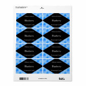 Gevormde blauwe zeep of kaarsetiket etiket (Full Sheet)