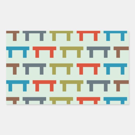 gevormde blokken rechthoekige sticker (Voorkant)