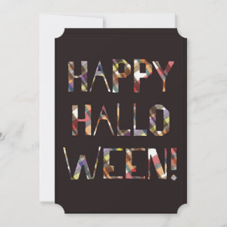 Gevormde Halloween-uitnodiging met Plaid-brieven Kaart