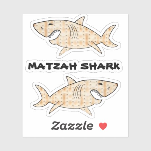 Gevormde Stickers Matzah Shark (Vel)