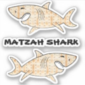 Gevormde Stickers Matzah Shark (Voorkant)