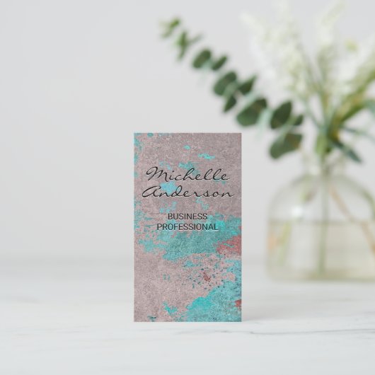 Gevormde wandachtergrond visitekaartje (Staand voorkant)