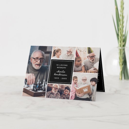Gevouwen 5-foto in liefdevolle herinnering begrafe programma (Voorkant)