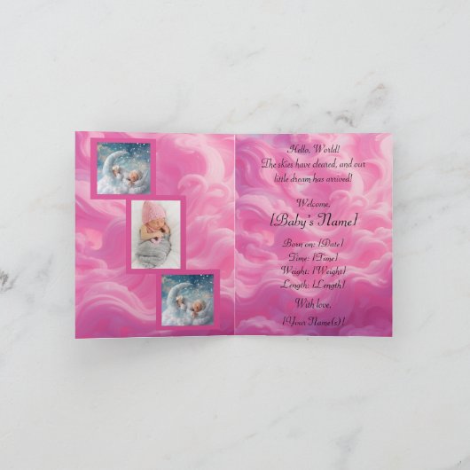 Gevouwen aankondigingskaart aankondiging (Binnen)