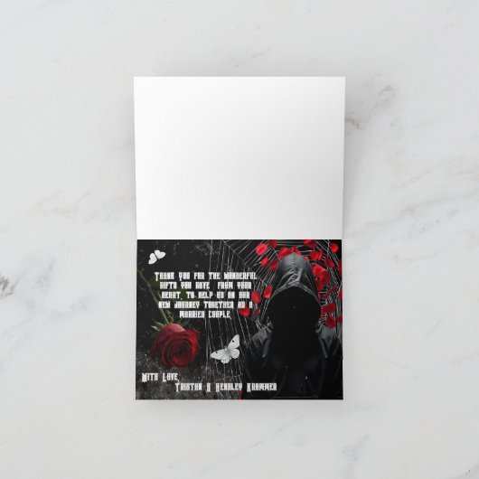 Gevouwen bedankkaart achtervolgen Adeline Zade Mea (Binnen)