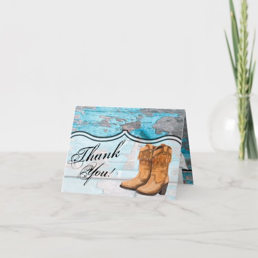 Gevouwen bedankkaart Blauwe Houten Schuur Deur Laa (Voorkant)