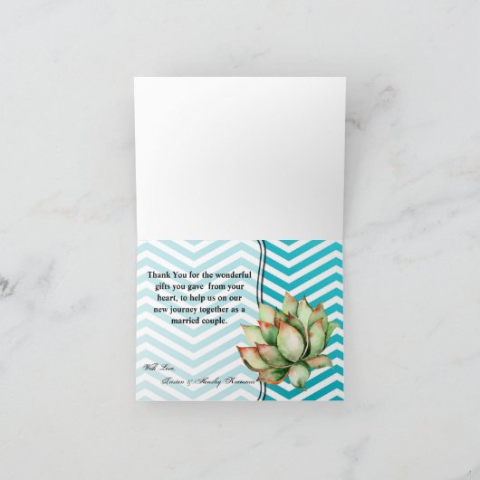 Gevouwen bedankkaart Boho Cacti Cactus Succulent (Binnen)