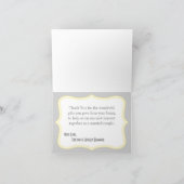 Gevouwen bedankkaart Chevron Stripe Grijs Geel (Binnen)