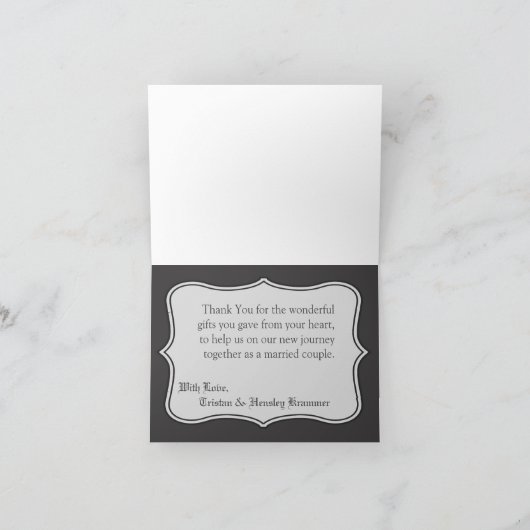 Gevouwen bedankkaart Country Black Lace Print Fab (Binnen)