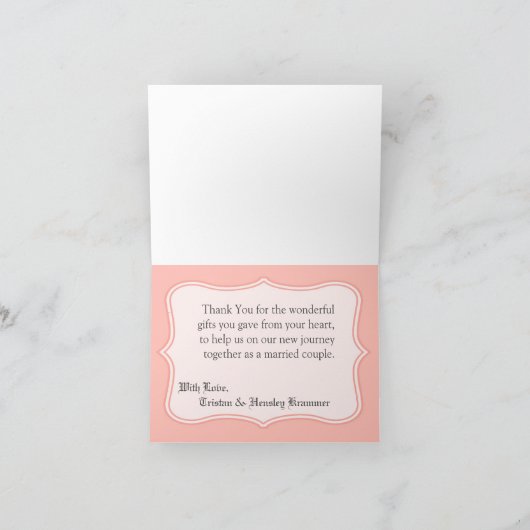 Gevouwen bedankkaart Country Coral Lace Print Fab (Binnen)