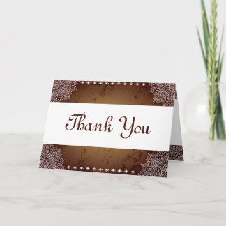 Gevouwen bedankkaart Diep Marokkaans Bruin