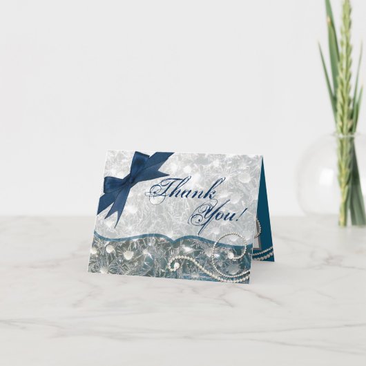 Gevouwen bedankkaart Gebarsten ijs Winter Sneeuw I (Voorkant)