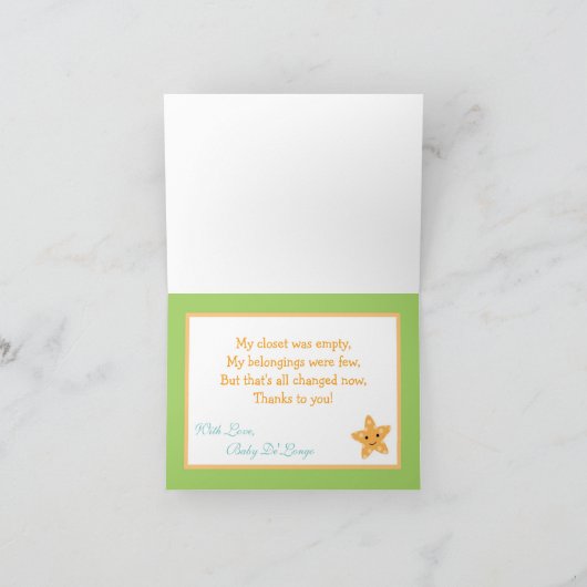 Gevouwen bedankkaart Gestreepte Oceaan Zee Leven (Binnen)