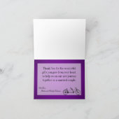 Gevouwen bedankkaart grillige Paarse dubbelfiets (Binnen)