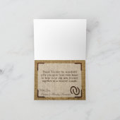 Gevouwen bedankkaart Hoefijzers op Burlap Lace (Binnen)